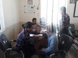 برپایی ایستگاه سلامت از سوی کارکنان شبکه بهداشت در اداره آبفا شهر قیر