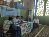 برپایی میزخدمت شبکه بهداشت و درمان در مصلای نماز جمعه شهر قیر